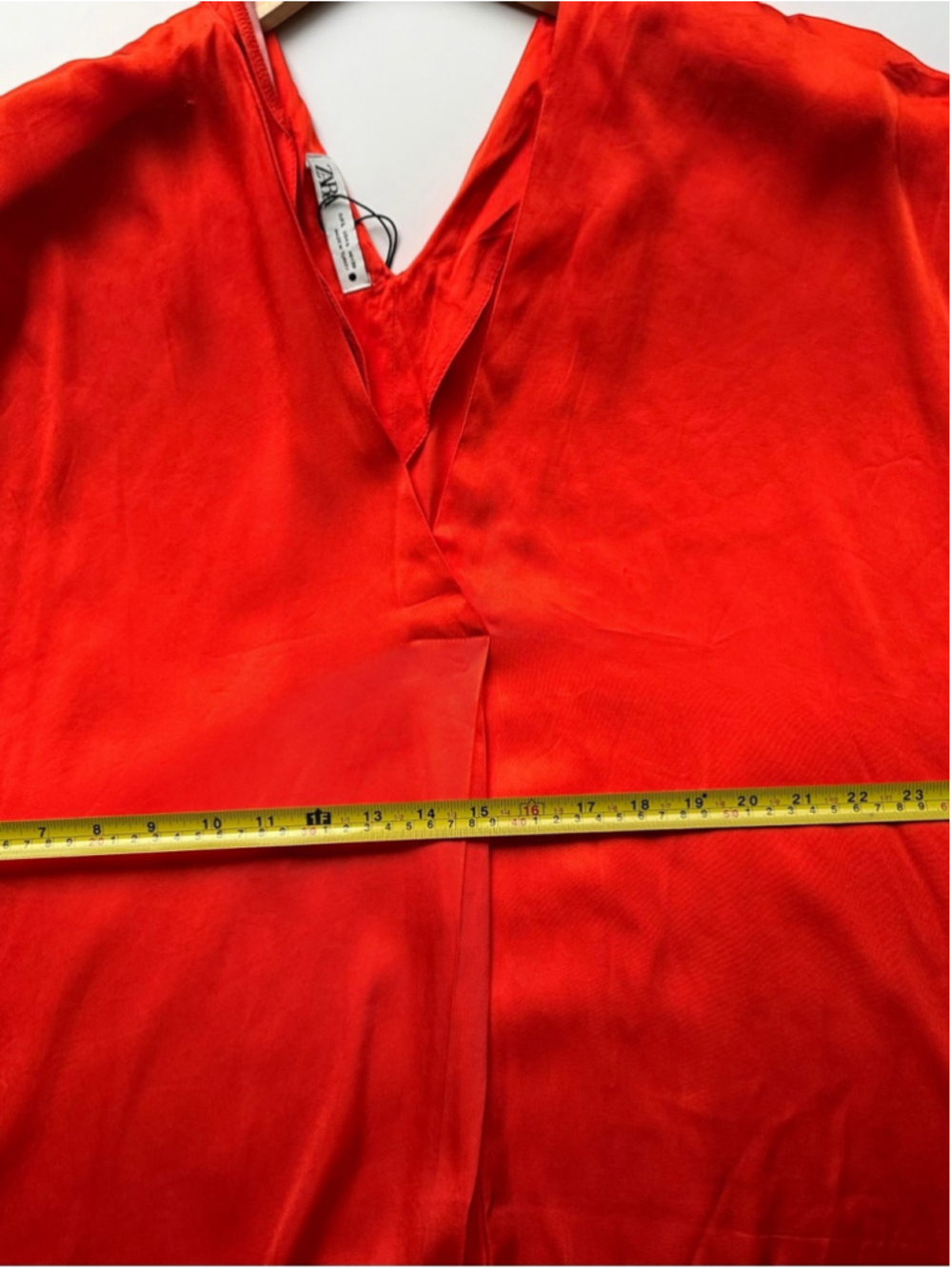 Zara Red Orange Satin Kaftan Maxi Dress Oversized One Size - Picture 7 of 8